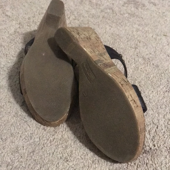 American Eagle Chocolate Brown Studded Cork Heels - Picture 10 of 12